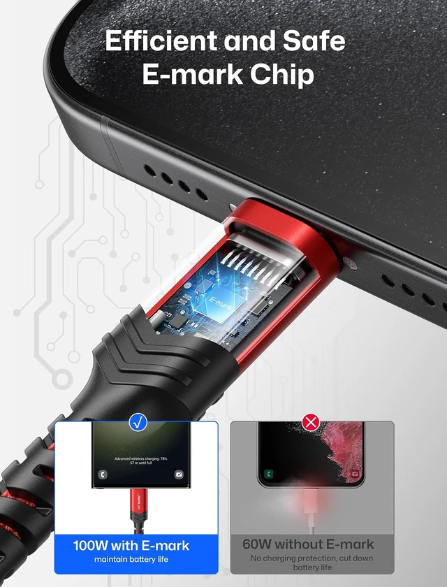 Alt view image 7 of 7 - USB C to USB C Cable for iPhone 18 Pro Fast Charging 2-Pack 2 m