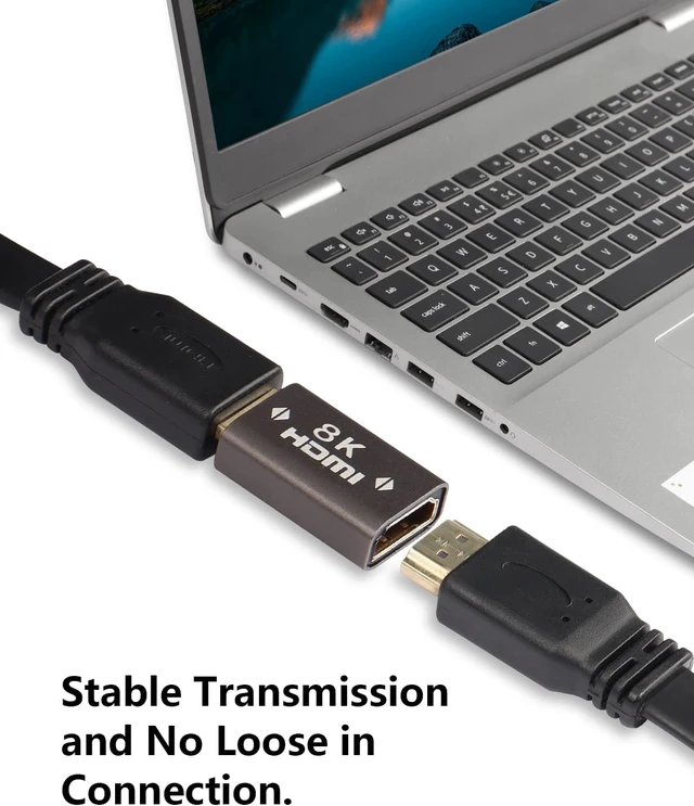 Alt view image 2 of 7 - 8K HDMI Coupler HDMI 2.1 Female to Female Adapter HDMI Extender Connector Converter Supports 8K@60Hz 4K@120Hz 3D for Monitors Laptop Projector(2-Pack)