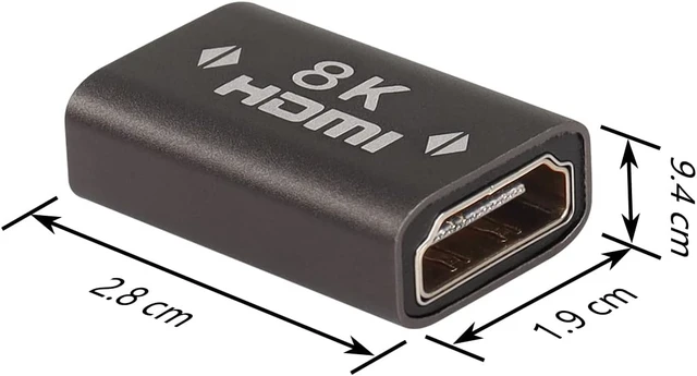 Alt view image 7 of 7 - 8K HDMI Coupler HDMI 2.1 Female to Female Adapter HDMI Extender Connector Converter Supports 8K@60Hz 4K@120Hz 3D for Monitors Laptop Projector(2-Pack)