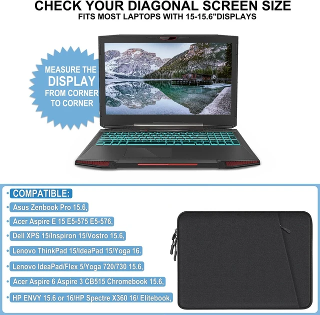 Alt view image 4 of 7 - Laptop Case 15.6 inch Traveling Shockproof Protective Computer Sleeve Cover