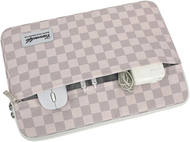 Alt view image 2 of 6 - Canvaslife Neutral Checker Pattern Laptop Sleeve Case Cover with Pocket for MacBook Pro 14 inch and 14 inch-14.4 inch Notebook Computer