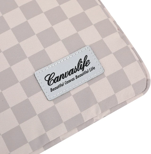 Alt view image 5 of 6 - Canvaslife Neutral Checker Pattern Laptop Sleeve Case Cover with Pocket for MacBook Pro 14 inch and 14 inch-14.4 inch Notebook Computer