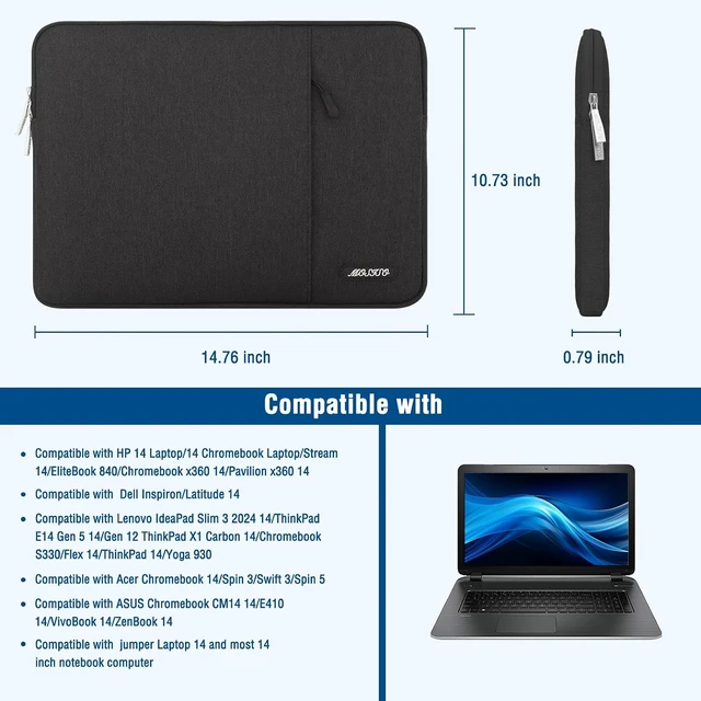 Alt view image 5 of 6 - Laptop Case 14 inch Laptop Sleeve Bag with Pocket