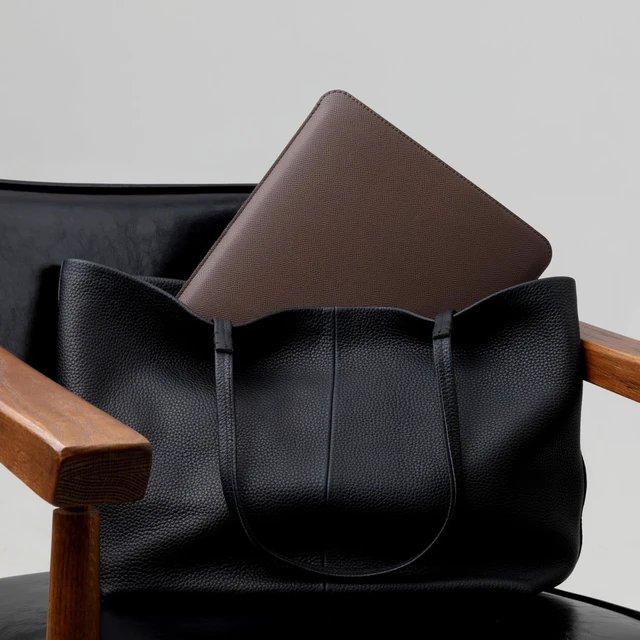 Alt view image 6 of 7 - Laptop Sleeve 14 Inch Precisely Compatible with MacBook Pro M5 M4 M3 M2 Pro/Max 2026-2021 Faux Leather Cover Case 14 in Coffee