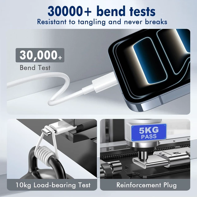 Alt view image 4 of 7 - USB C to USB C Cable (6FT 2Pack) Type-C 60W Fast Charging Cord