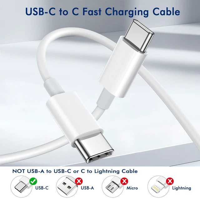 Alt view image 5 of 7 - USB C to USB C Cable (6FT 2Pack) Type-C 60W Fast Charging Cord