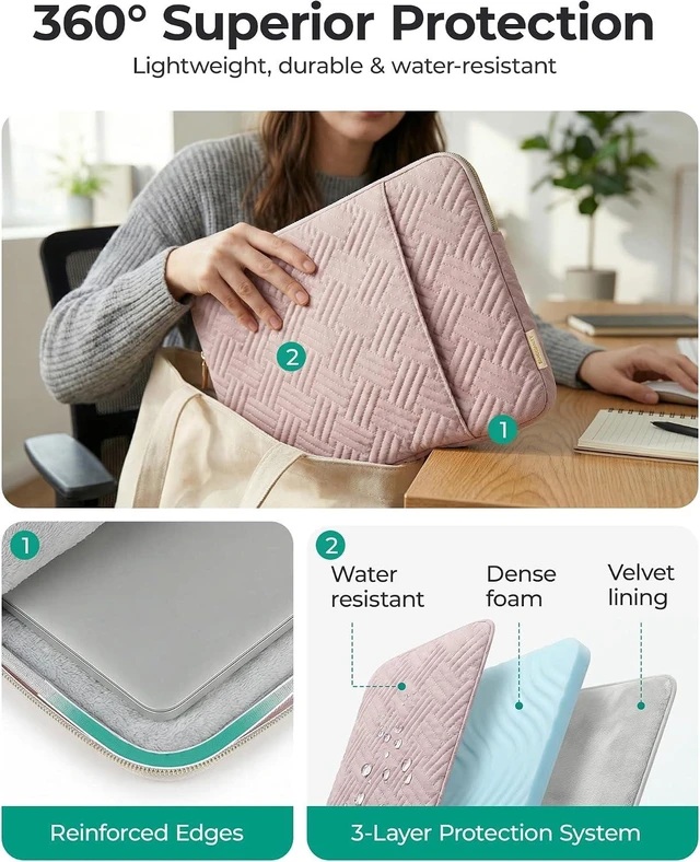Alt view image 3 of 7 - Lightweight Laptop Sleeve with Pocket Protective Laptop Case