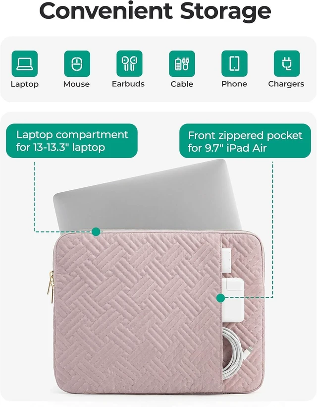 Alt view image 4 of 7 - Lightweight Laptop Sleeve with Pocket Protective Laptop Case