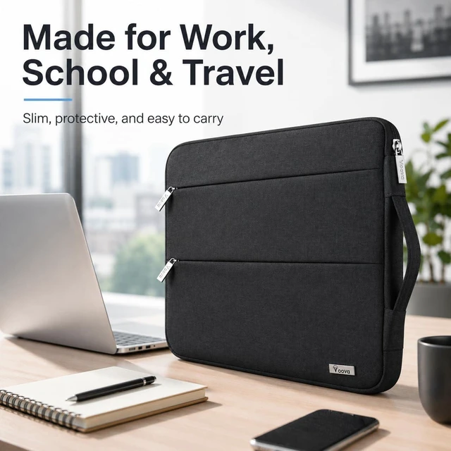 Alt view image 7 of 7 - 13.3-13 Inch Laptop Sleeve Laptop Case MacBook Case Black