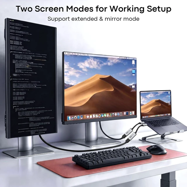 Alt view image 3 of 7 - 4K@60Hz USB C to HDMI Adapter Thunderbolt 3/4/5 Support for Laptop