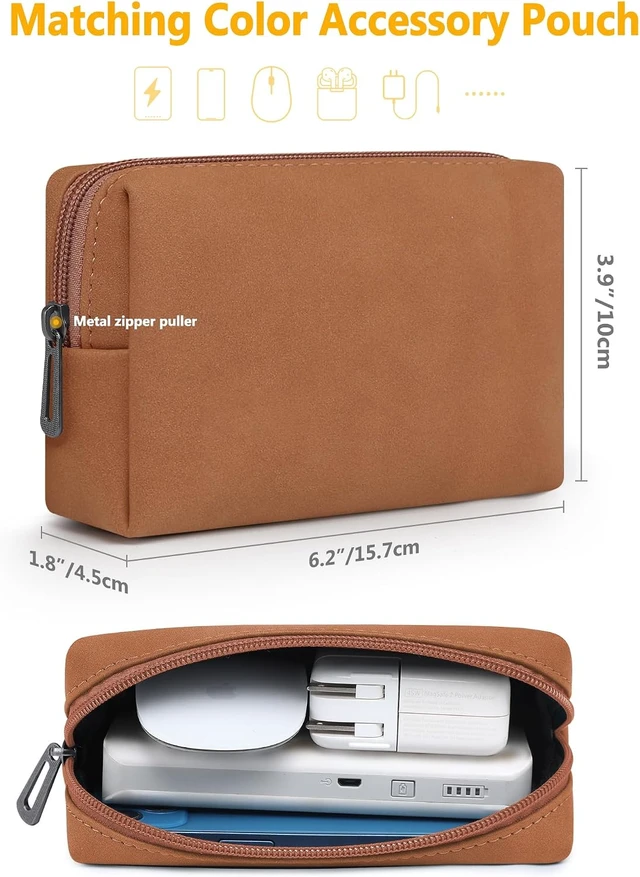 Alt view image 5 of 7 - 13.3-14 Inch Laptop Case Sleeve with Stand Feature Brown