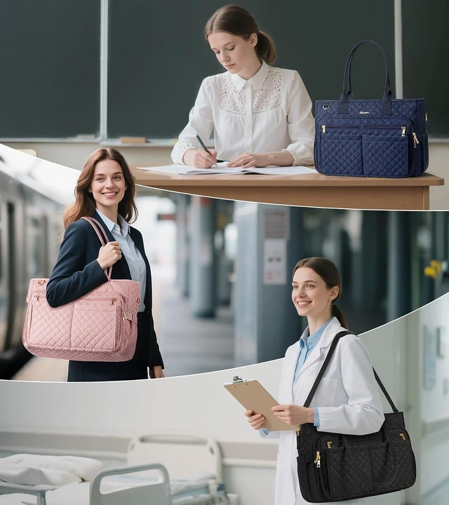 Alt view image 2 of 7 - Teacher Tote Bag for Women 15.6 Laptop Work Tote Computer Bag