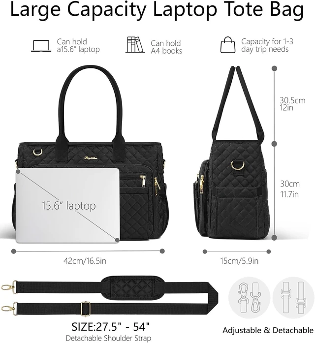Alt view image 4 of 7 - Teacher Tote Bag for Women 15.6 Laptop Work Tote Computer Bag
