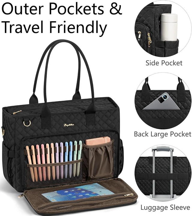 Alt view image 6 of 7 - Teacher Tote Bag for Women 15.6 Laptop Work Tote Computer Bag