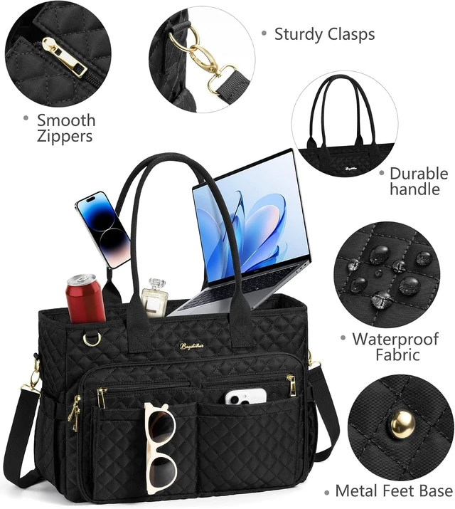 Alt view image 7 of 7 - Teacher Tote Bag for Women 15.6 Laptop Work Tote Computer Bag