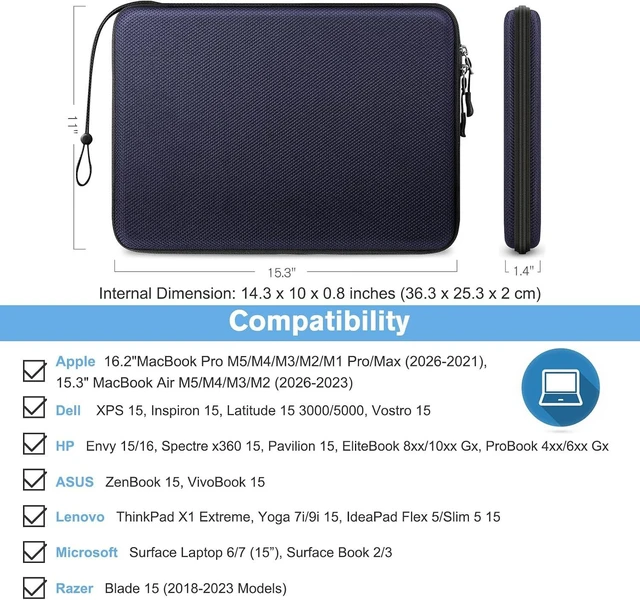 Alt view image 2 of 7 - Hard Laptop Sleeve Case for 15.3 MacBook Air 16.2 MacBook Pro