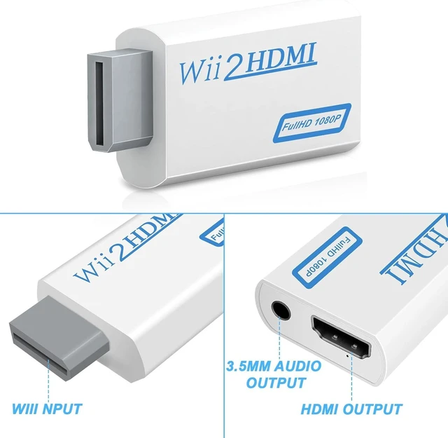 Alt view image 6 of 7 - Wii HDMI Adapter 1080P Wii to HDMI Adapter for Nintendo Wii/Wii U