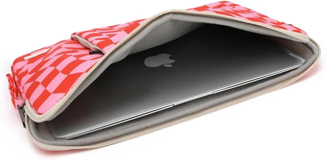 Alt view image 5 of 7 - Laptop Sleeve 13.3 inch14 Inch 15.6inchWater Resistant Traveling Computer Cover with Handle Shockproof Protective Carrying Laptop Case (Y8-Pink Checker 14 inch)