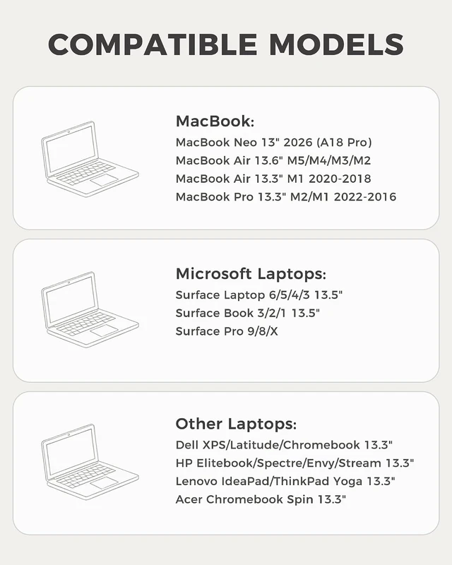 Alt view image 2 of 7 - Laptop Sleeve 13 for MacBook Neo/Air/Pro with A18/M5/M4/M3/M2/M1