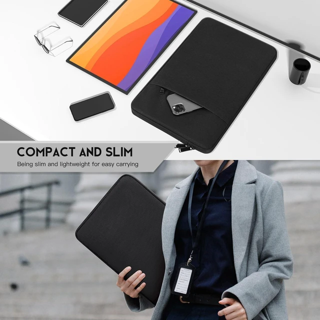 Alt view image 7 of 7 - Portable Monitor Case 18.5 inch Padded Shockproof Protective Carrying Sleeve for Most 18.5 Portable Monitors Water-Resistant Monitor Display Bag Cover with Accessory Pocket -Black