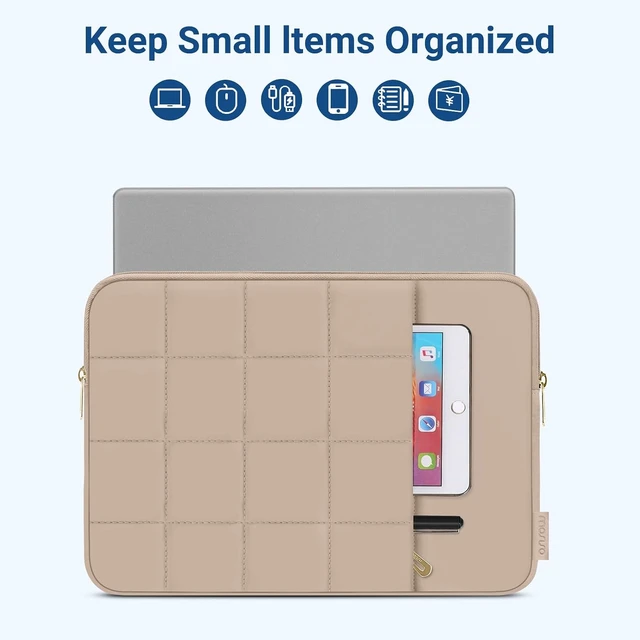 Alt view image 2 of 7 - Laptop Case 13.3 inch 13-13.3inch Puffy Laptop Sleeve Brown