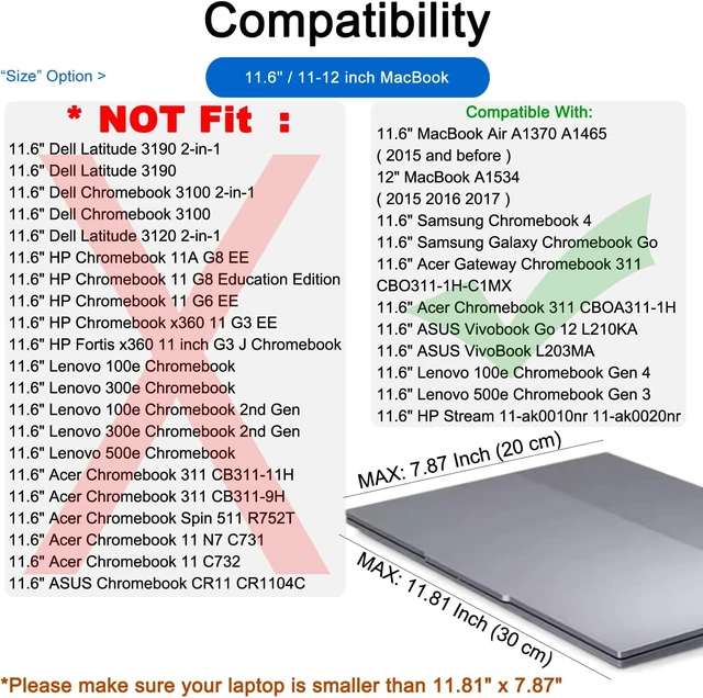 Alt view image 2 of 7 - 11.6 inch Laptop Case Compatible with 12 inch MacBook Air 11 inch Vivobook Go 100e Gen 4 Gateway Chromebook 311 Computer Accessories Bag Sleeve Cover Carrying Case 11 inch Mint