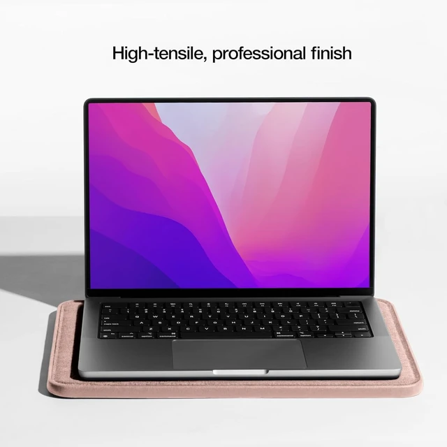 Alt view image 6 of 7 - ICON Sleeve with Woolenex - MacBook Pro 14 inch Case - 2025 2024 2023 2022 2021 M5 M4 M3 M2 M1 - Fitted MacBook Case Laptop Sleeve Hard Cover Durable Lightweight - Blush Pink