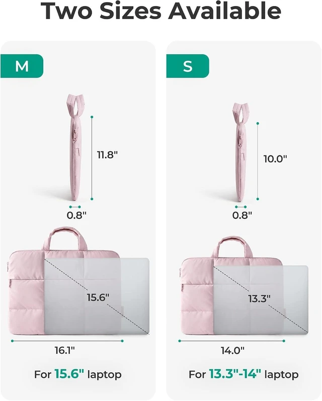 Alt view image 3 of 6 - Laptop Sleeve 13.3-14 Inch Puffer Slim Protective Case for Women