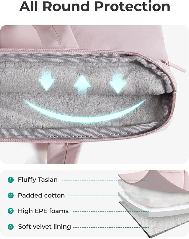 Alt view image 4 of 6 - Laptop Sleeve 13.3-14 Inch Puffer Slim Protective Case for Women