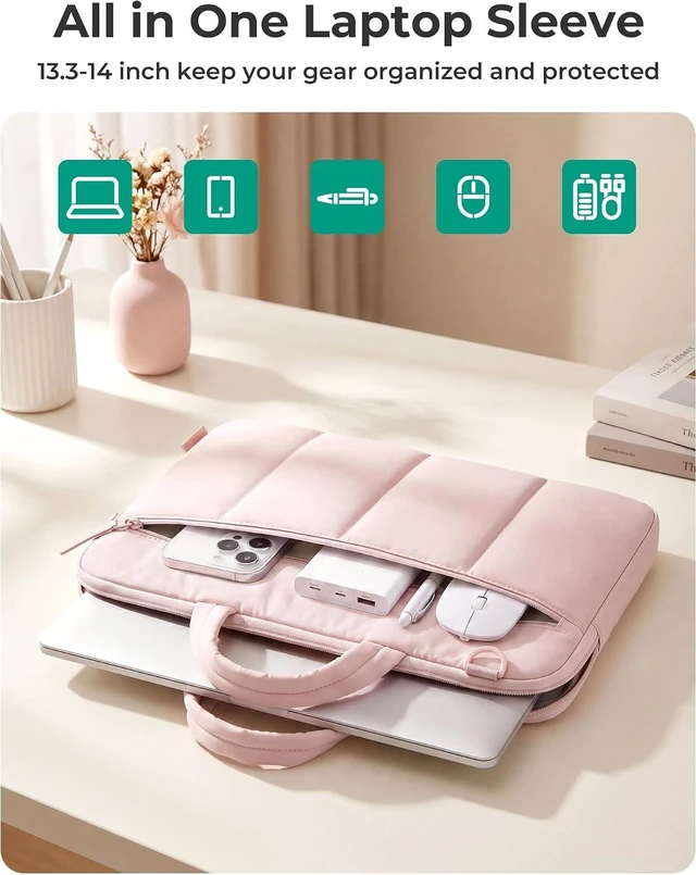 Alt view image 3 of 7 - 13-14 Inch Laptop Sleeve with Handle Slim Protective Case for Work