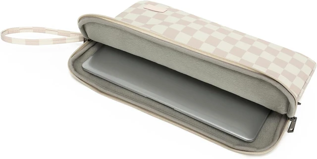 Alt view image 7 of 7 - Laptop Sleeve 14 inch 14.0 inch Laptop case Bag (Khaki Checkered 14 inch)