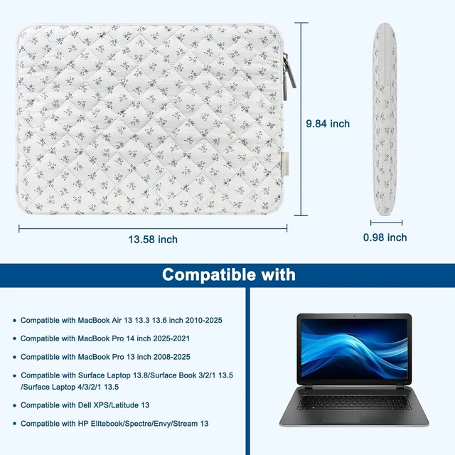 Alt view image 2 of 7 - Laptop Case 13.3 inch 13-13.3 inch Puffy Laptop Sleeve Bag Blue