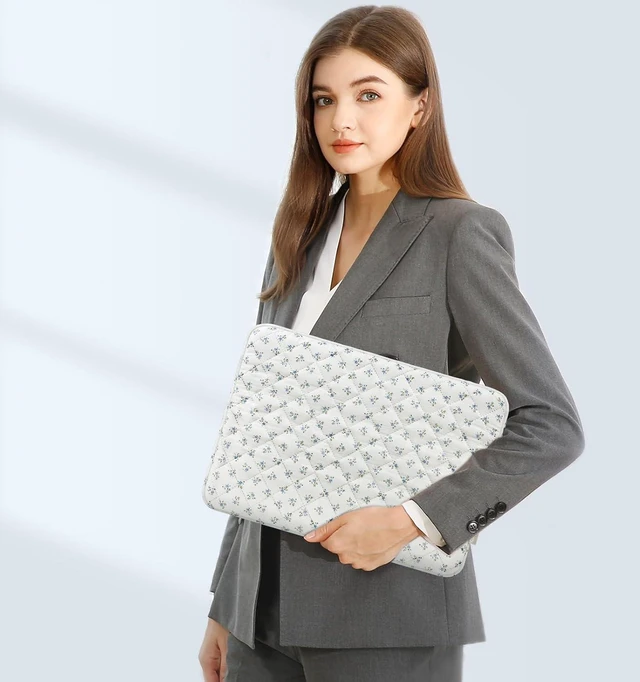 Alt view image 6 of 7 - Laptop Case 13.3 inch 13-13.3 inch Puffy Laptop Sleeve Bag Blue