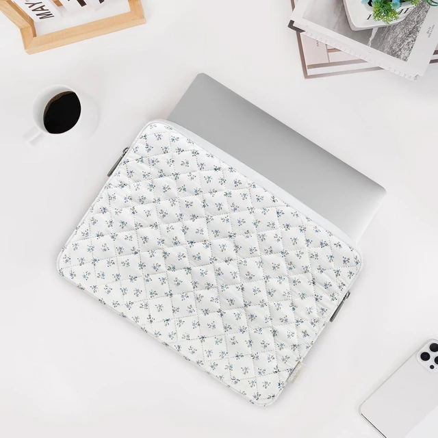 Alt view image 7 of 7 - Laptop Case 13.3 inch 13-13.3 inch Puffy Laptop Sleeve Bag Blue