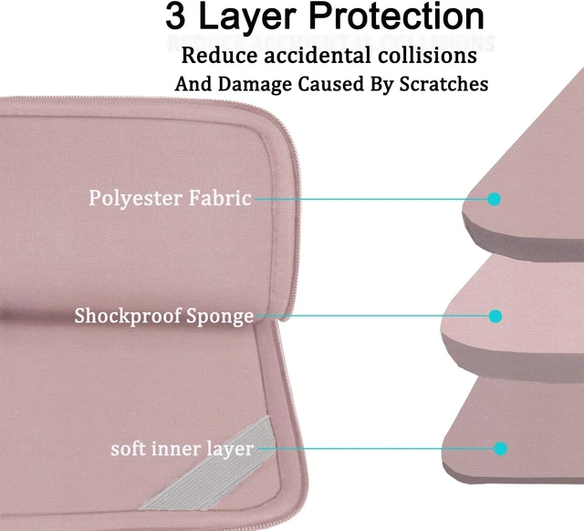 Alt view image 4 of 7 - 15.6 inch Laptop Sleeve Shockproof Protective Computer Cover Pink