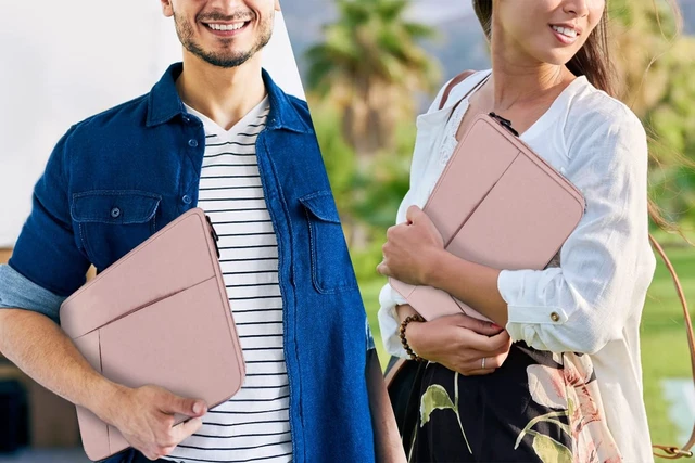 Alt view image 7 of 7 - 15.6 inch Laptop Sleeve Shockproof Protective Computer Cover Pink