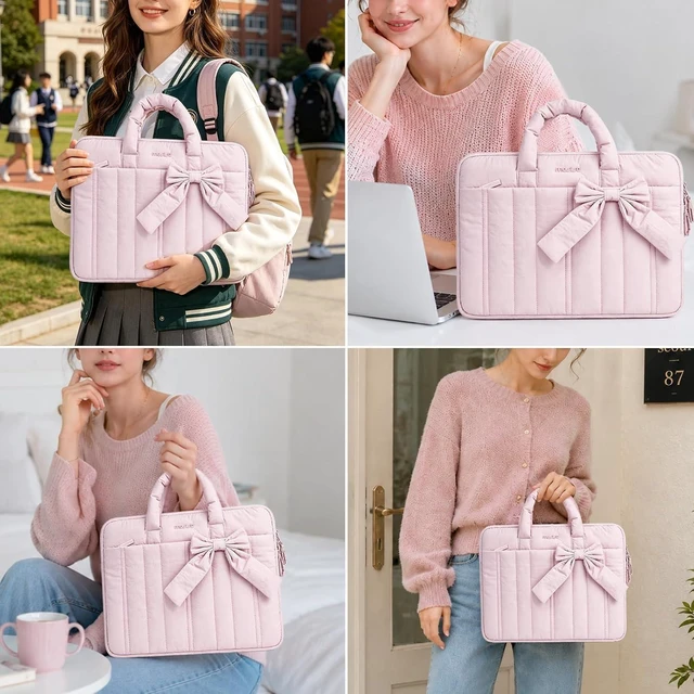 Alt view image 2 of 7 - Laptop Case 13.3 inch 13-13.3 inch Puffy Laptop Sleeve Pink