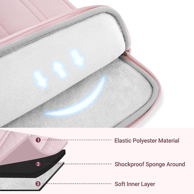 Alt view image 5 of 7 - Laptop Case 13.3 inch 13-13.3 inch Puffy Laptop Sleeve Pink