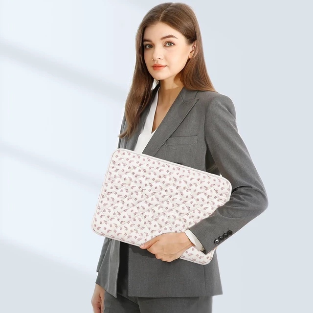 Alt view image 6 of 7 - Laptop Case 13.3 inch 13-13.3 inch Puffy Laptop Sleeve Bag Pink