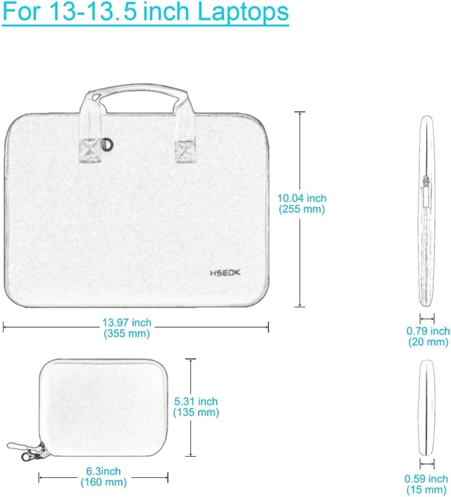 Alt view image 2 of 7 - Laptop Sleeve 13.3-14 inch Case with Small Pouch P02K01