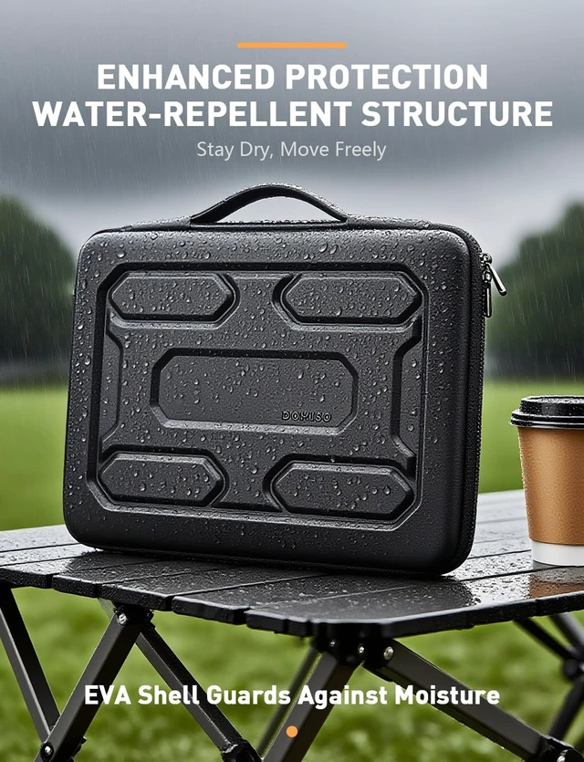 Alt view image 4 of 7 - 15.6 inch Laptop Sleeve with Handle Shockproof Computer Bag Waterproof EVA Protective Carrying Case for 15.6 Yoga 720 IdeaPad 310 320 ThinkPad T570/ Inspiron 15/ Envy 15 Black