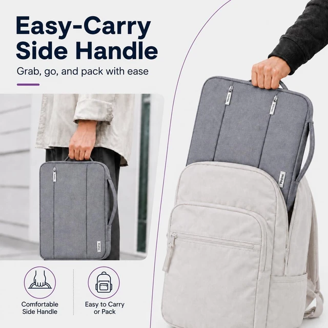 Alt view image 6 of 7 - 13.3-13 Inch Laptop Sleeve MacBook CaseLaptop Case Gray
