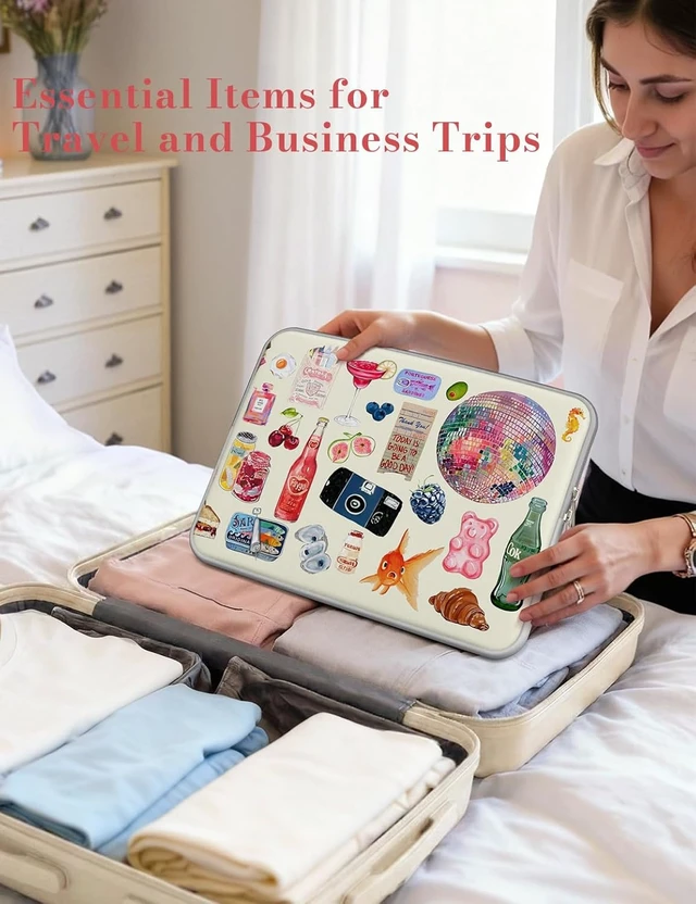 Alt view image 7 of 7 - MacBook Neo Sleeve Case Cute Laptop case for MacBook Air/Pro 13-13.6 inch Slim Protective Travel Carrying Sleeve for 14 inch Chromebook Stickers