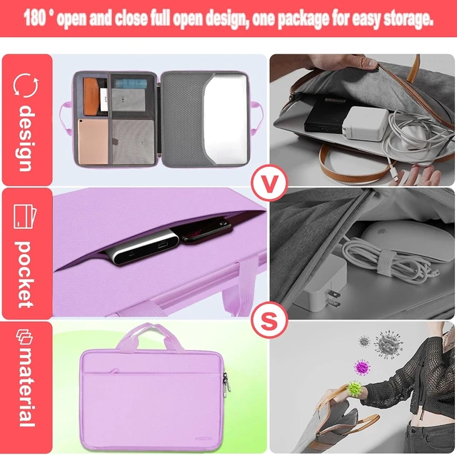 Alt view image 5 of 6 - Laptop Case 13-13.3 inch Sleeve TSA Computer Handbag Purple