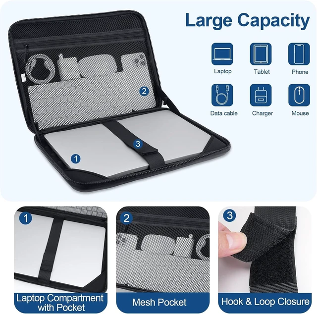 Alt view image 2 of 7 - Laptop Case 15.6 inch 15-16 inch Laptop Sleeve Black