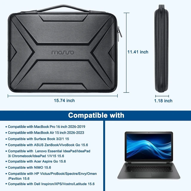 Alt view image 5 of 7 - Laptop Case 15.6 inch 15-16 inch Laptop Sleeve Black