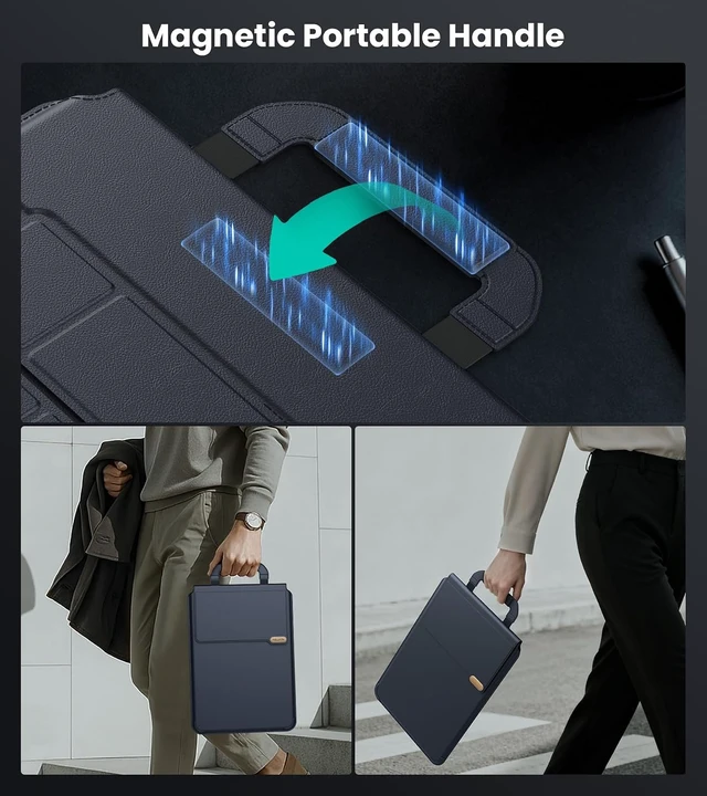 Alt view image 2 of 7 - 16 inch Laptop Sleeve with Stand (4-in-1) 2 Stand Modes Mouse Pad