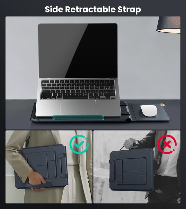 Alt view image 4 of 7 - 16 inch Laptop Sleeve with Stand (4-in-1) 2 Stand Modes Mouse Pad