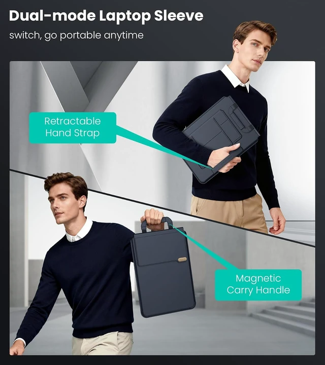 Alt view image 5 of 7 - 16 inch Laptop Sleeve with Stand (4-in-1) 2 Stand Modes Mouse Pad