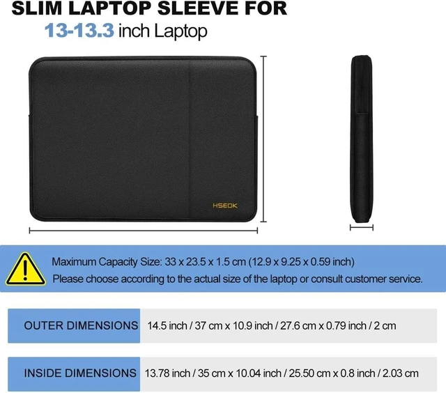 Alt view image 2 of 6 - Laptop Case 13.3 Inch Sleeve with Side Pocket B01K01